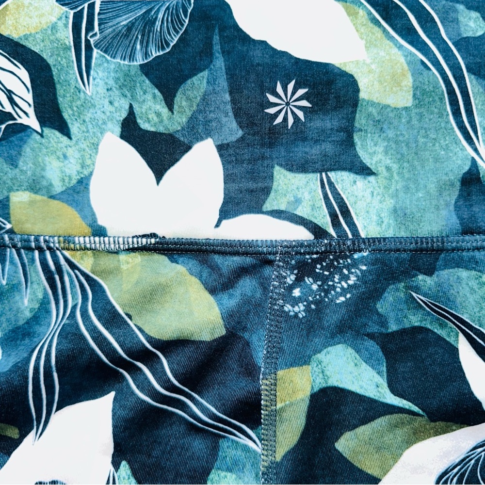 Athleta Floral Leggings XL Workout Yoga High Rise Mesh Chaturanga 7/8 Tight - Picture 11 of 13